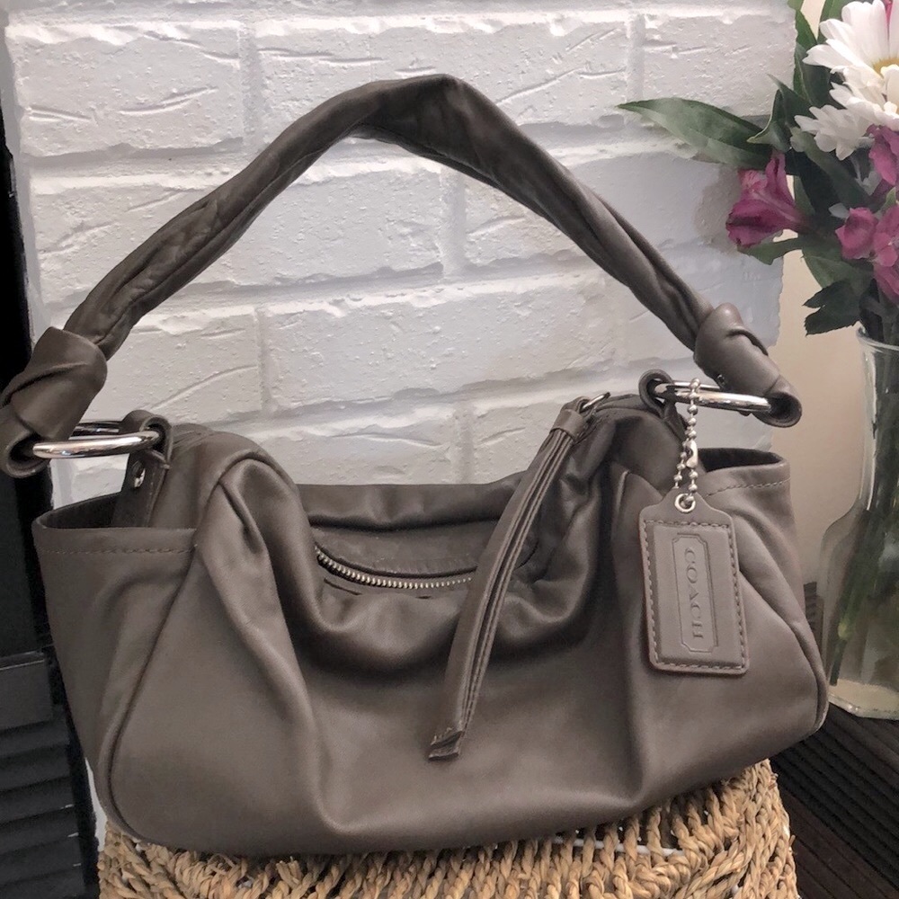 🤍 Coach Parker Soft Leather Baguette Satchel Hobo Shoulder Bag 13442